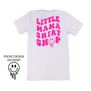 Little Mama Shirt Shop® MELTY Logo w/ Smiley Pocket - Unisex Tee Little Mama Shirt Shop