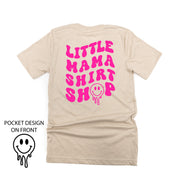 Little Mama Shirt Shop® MELTY Logo w/ Smiley Pocket - Unisex Tee Little Mama Shirt Shop