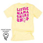 Little Mama Shirt Shop® MELTY Logo w/ Smiley Pocket - Unisex Tee Little Mama Shirt Shop