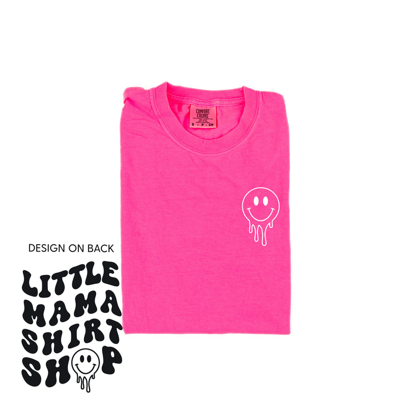 COMFORT COLORS TEE - Little Mama Shirt Shop® MELTY Logo w/ Smiley Pocket