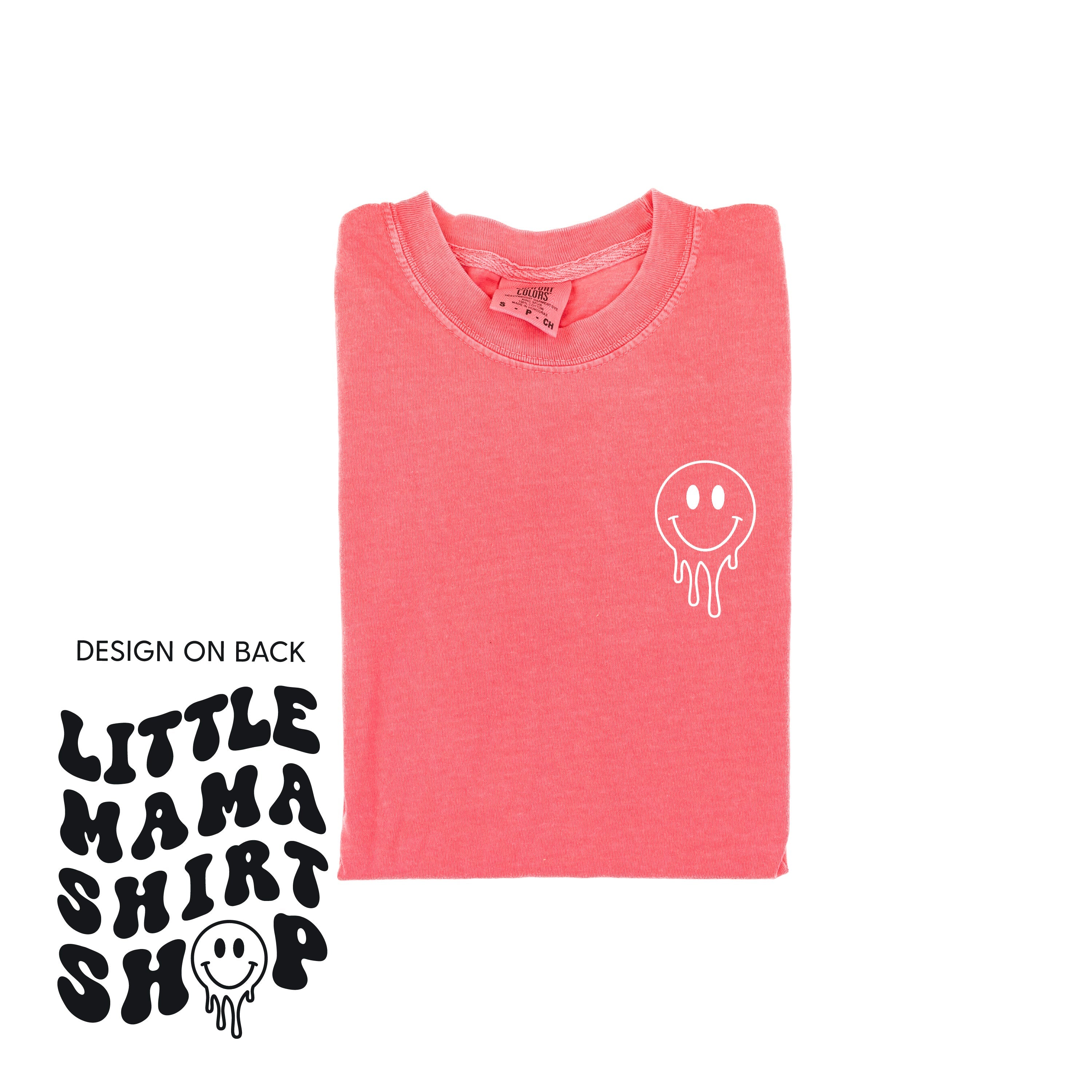  Smiley Pocket - Comfort Colors Tee Little Mama Shirt Shop