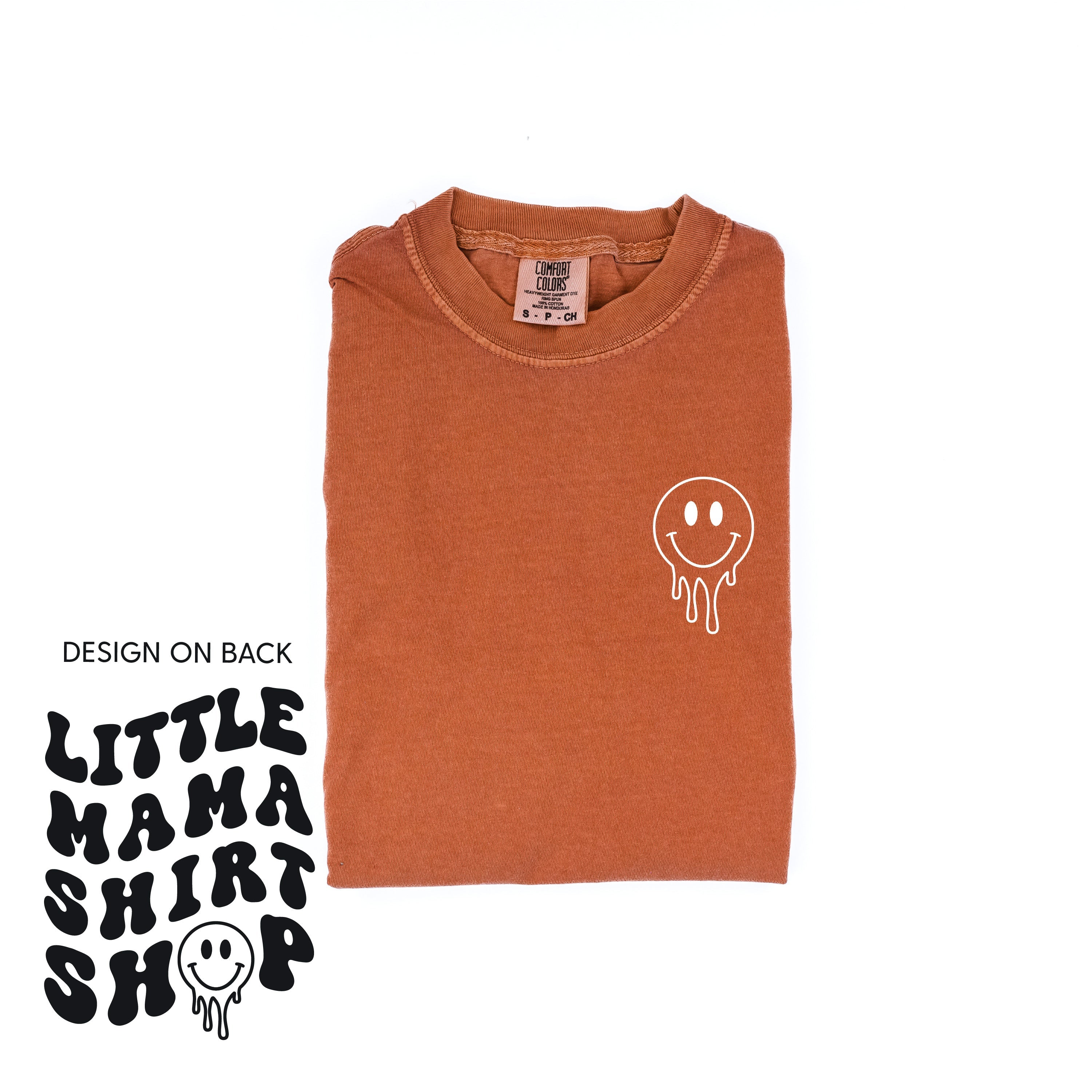  Smiley Pocket - Comfort Colors Tee Little Mama Shirt Shop