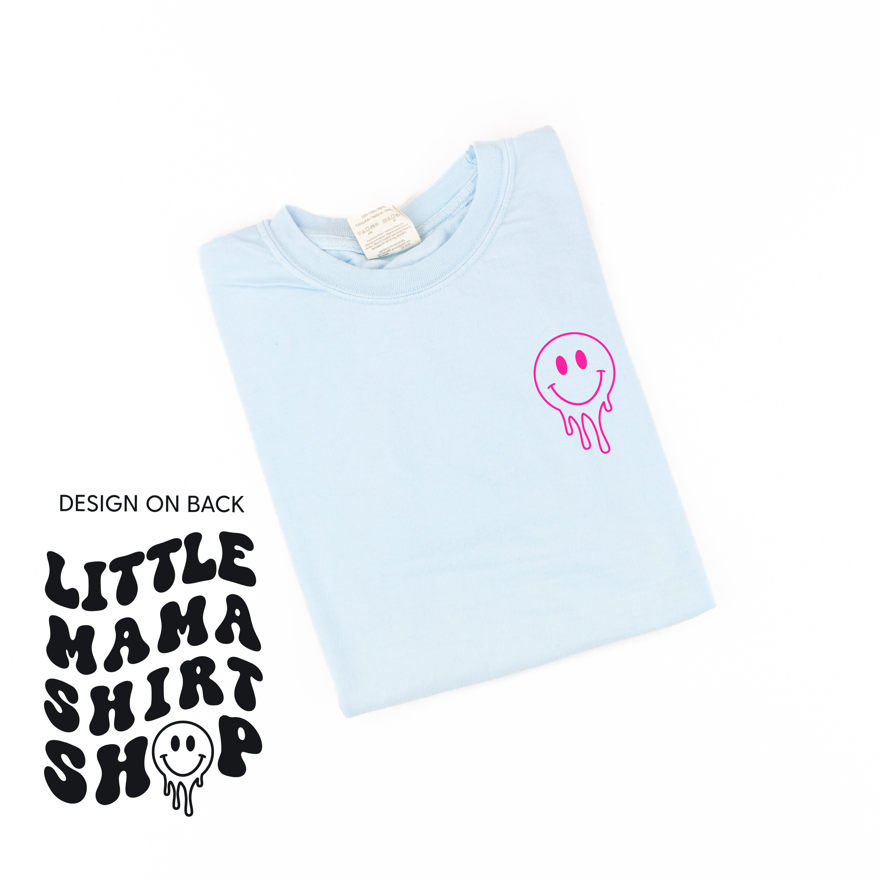  Smiley Pocket - Comfort Colors Tee Little Mama Shirt Shop