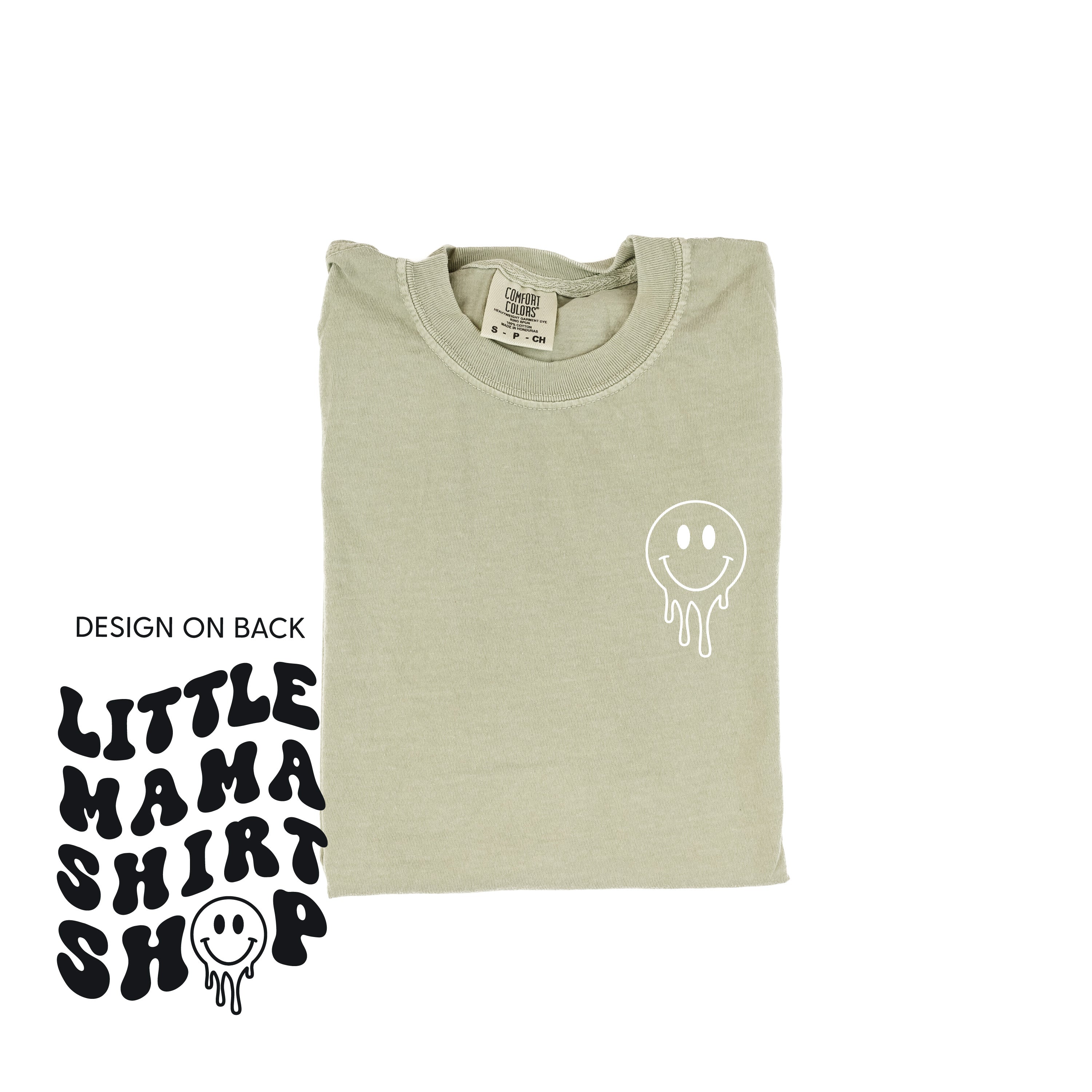  Smiley Pocket - Comfort Colors Tee Little Mama Shirt Shop