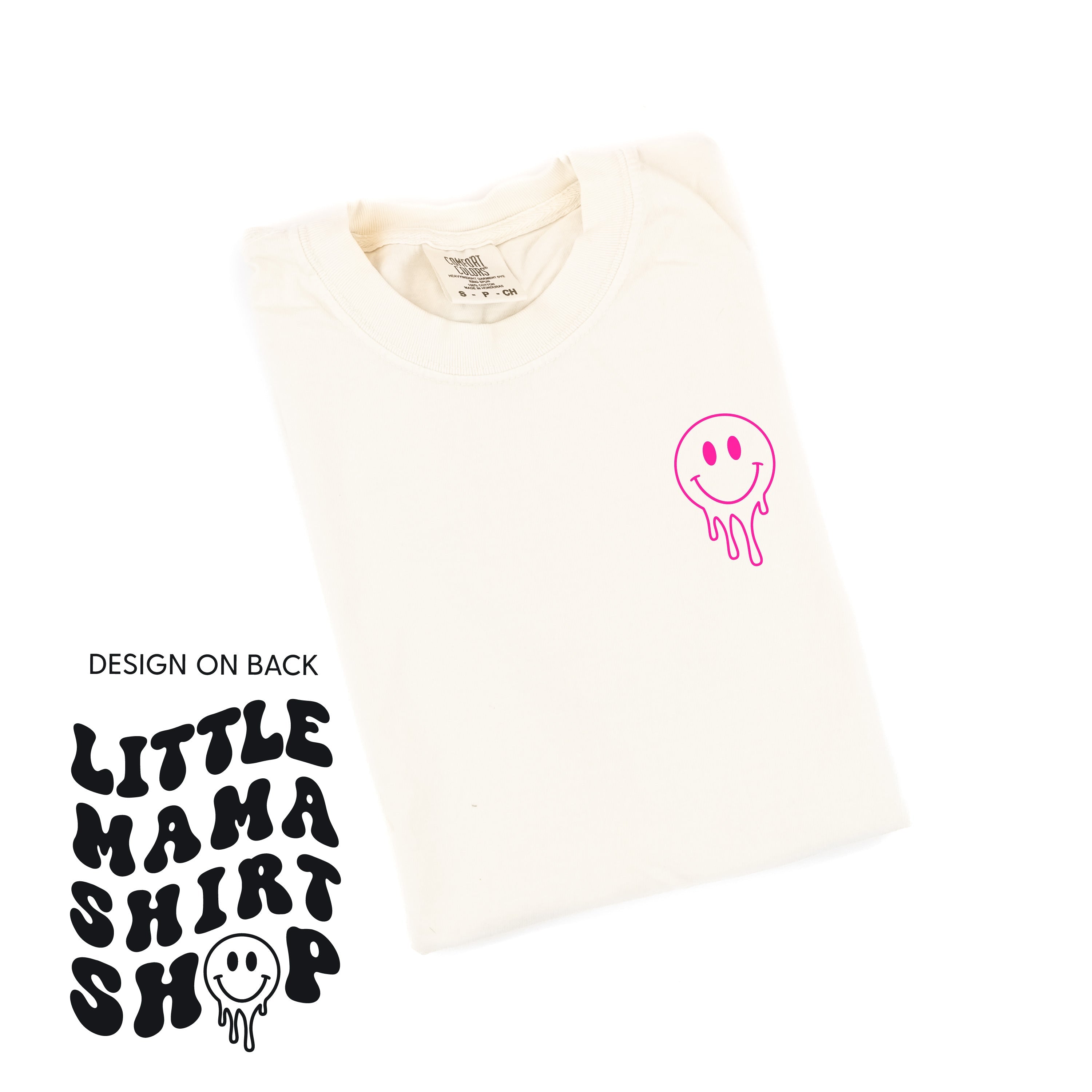  Smiley Pocket - Comfort Colors Tee Little Mama Shirt Shop