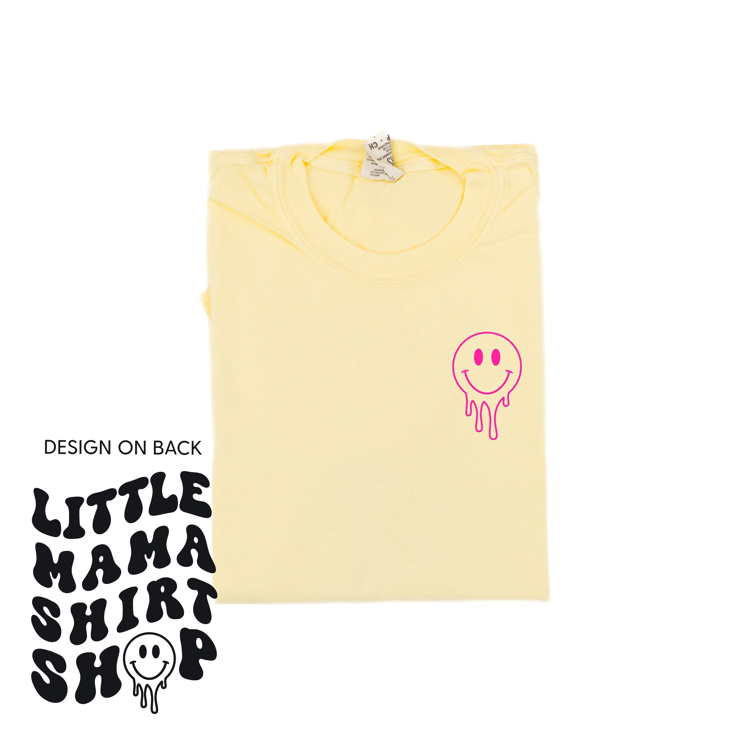  Smiley Pocket - Comfort Colors Tee Little Mama Shirt Shop