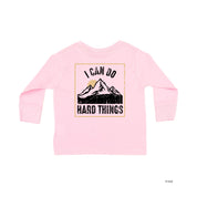 I Can Do Hard Things - Pocket Design on Front w/ Full Design on Back - Long Sleeve Child Shirt Little Mama Shirt Shop