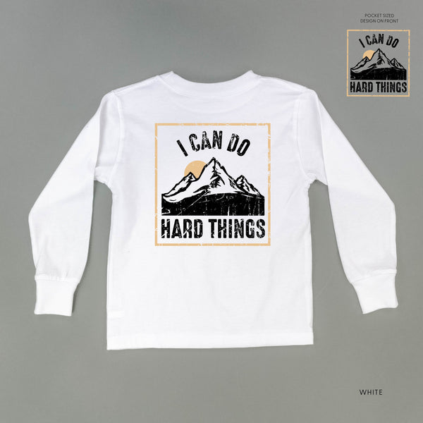 I Can Do Hard Things - Pocket Design on Front w/ Full Design on Back - Long Sleeve Child Shirt