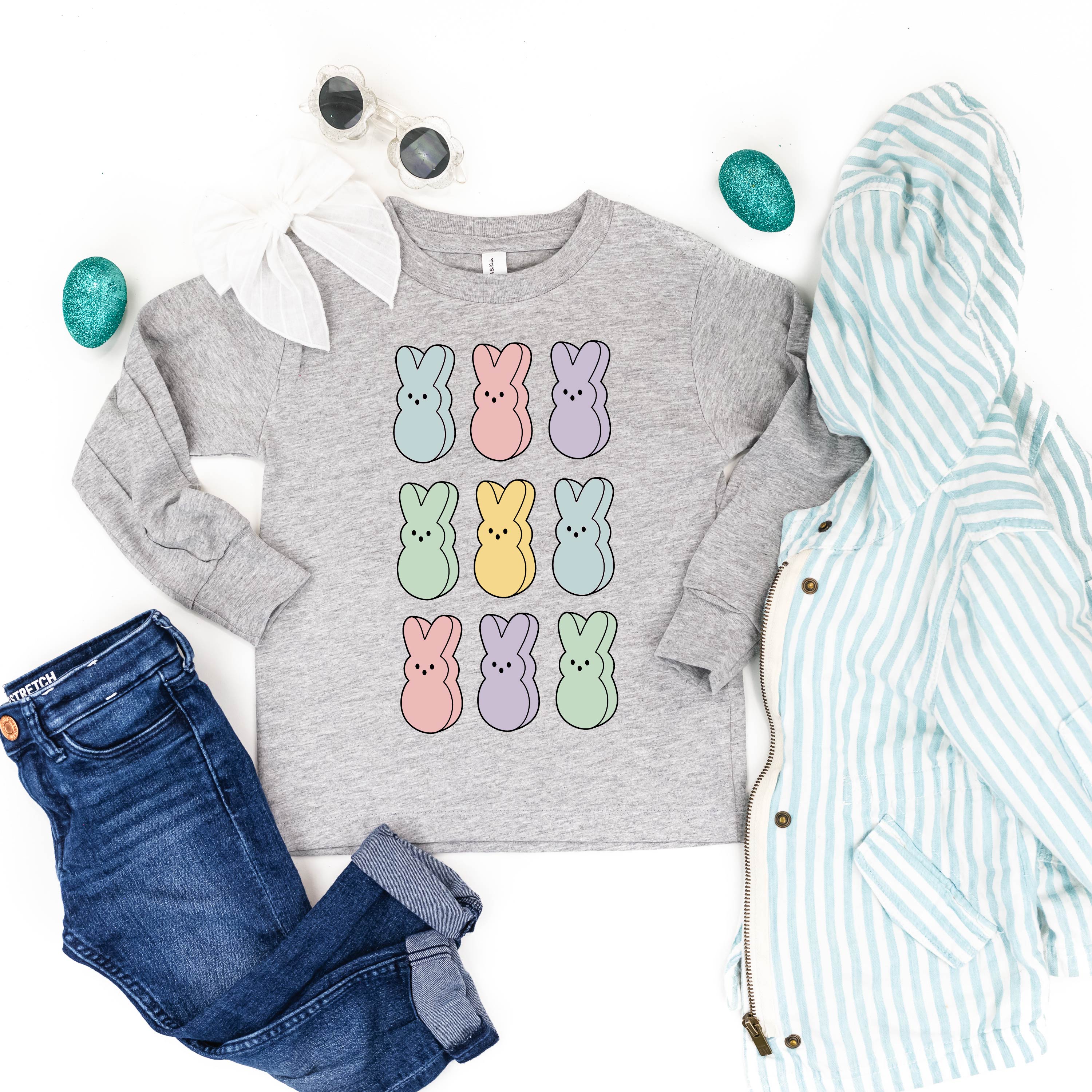 long_sleeve_child_tees_pastel_peeps_3x3_little_mama_shirt_shop