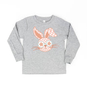 Pink Checkered Bunny - Child LONG SLEEVE Tee Little Mama Shirt Shop