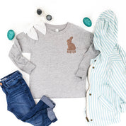 Sister - Chocolate Bunny (pocket) - Child LONG SLEEVE Tee Little Mama Shirt Shop