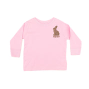 Sister - Chocolate Bunny (pocket) - Child LONG SLEEVE Tee Little Mama Shirt Shop