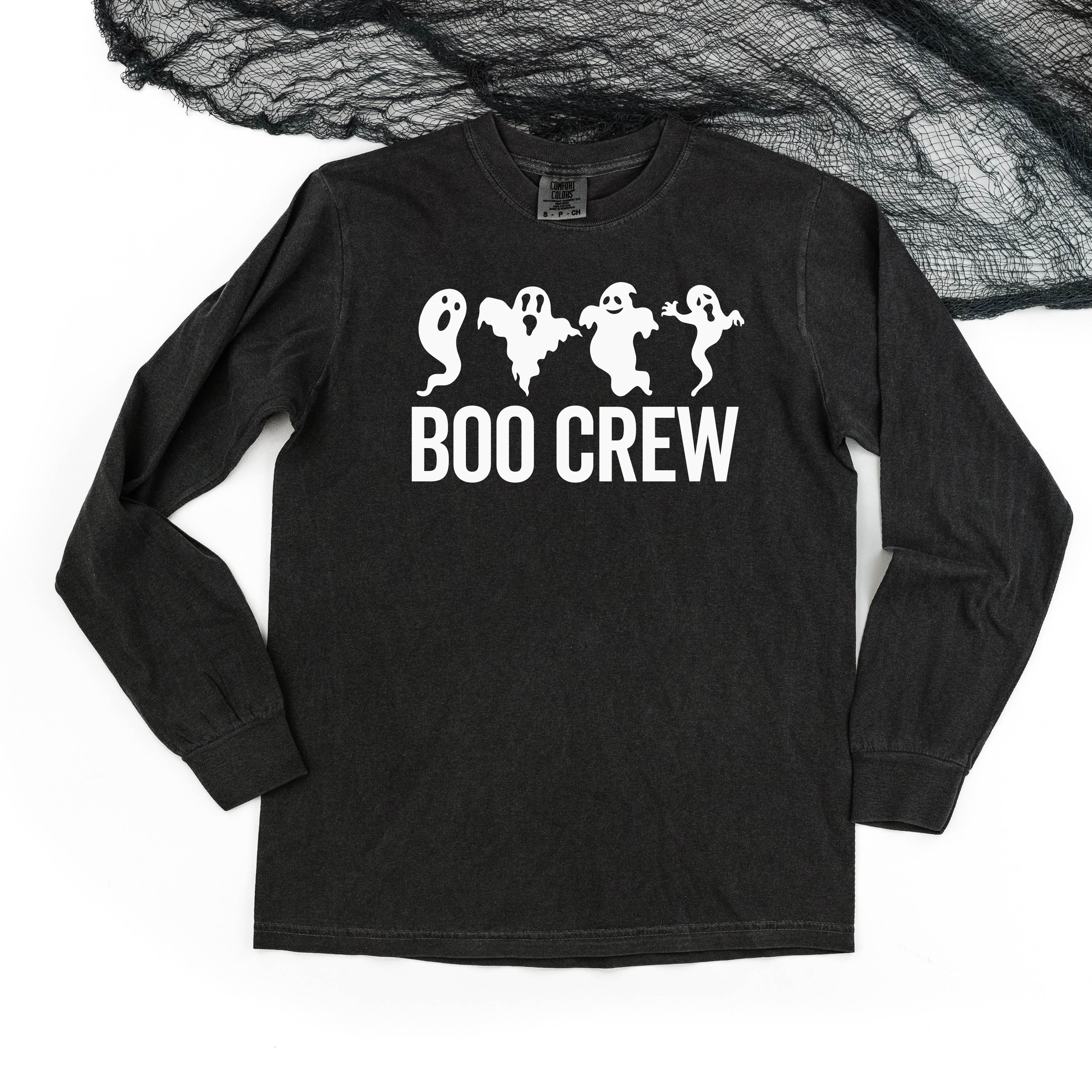 Boo Crew - Long Sleeve Comfort Colors Tee Little Mama Shirt Shop