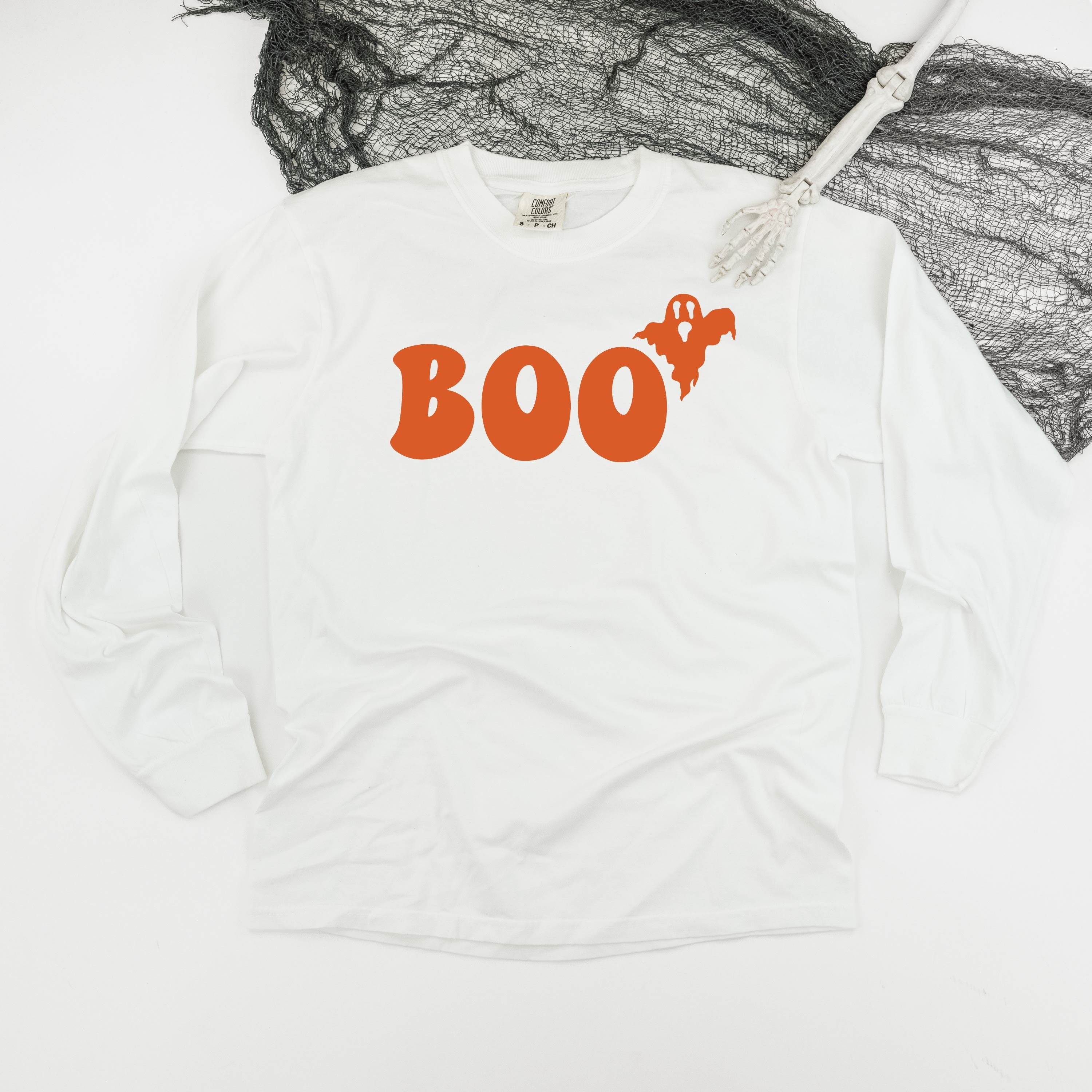 Boo (Ghost) - Long Sleeve Comfort Colors Tee Little Mama Shirt Shop