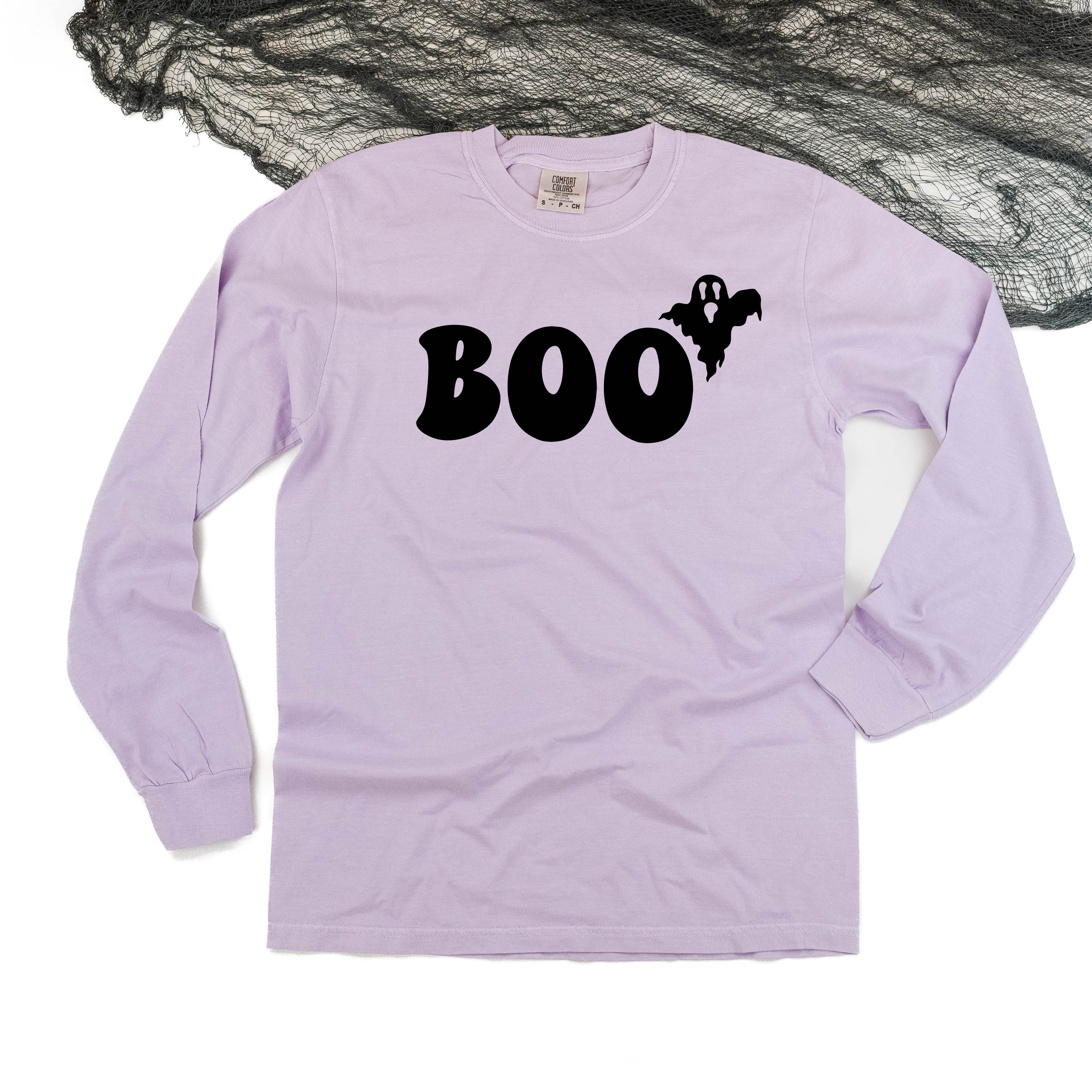 Boo (Ghost) - Long Sleeve Comfort Colors Tee Little Mama Shirt Shop