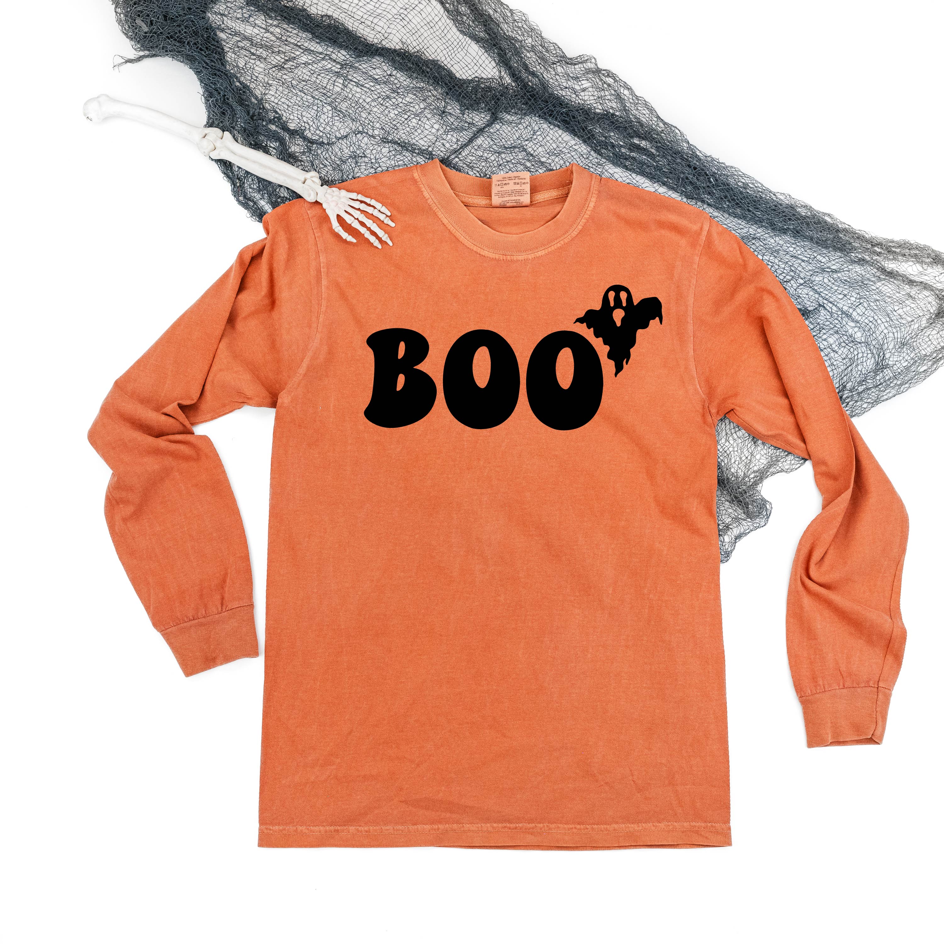 Boo (Ghost) - Long Sleeve Comfort Colors Tee Little Mama Shirt Shop