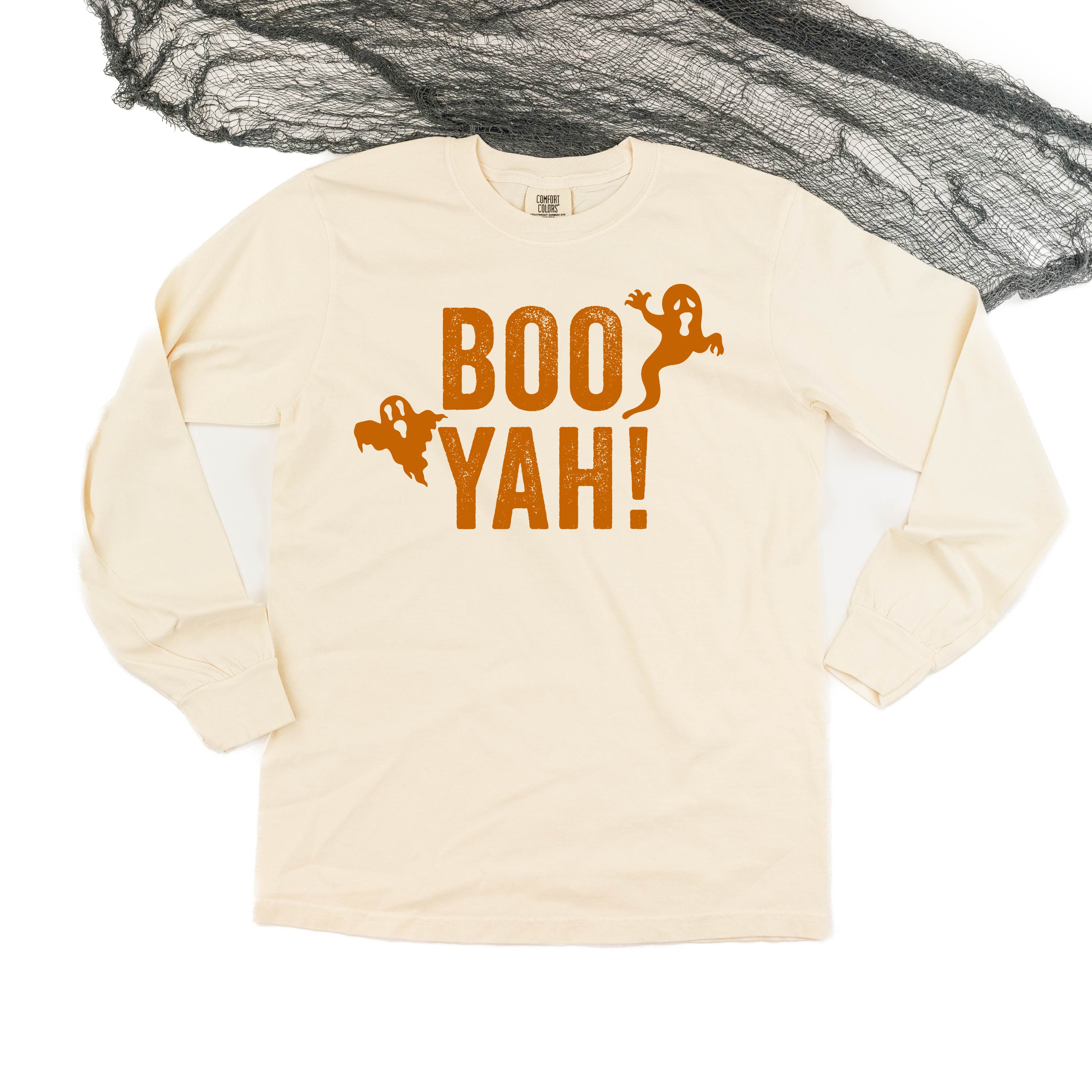 Boo Yah! - Long Sleeve Comfort Colors Tee Little Mama Shirt Shop