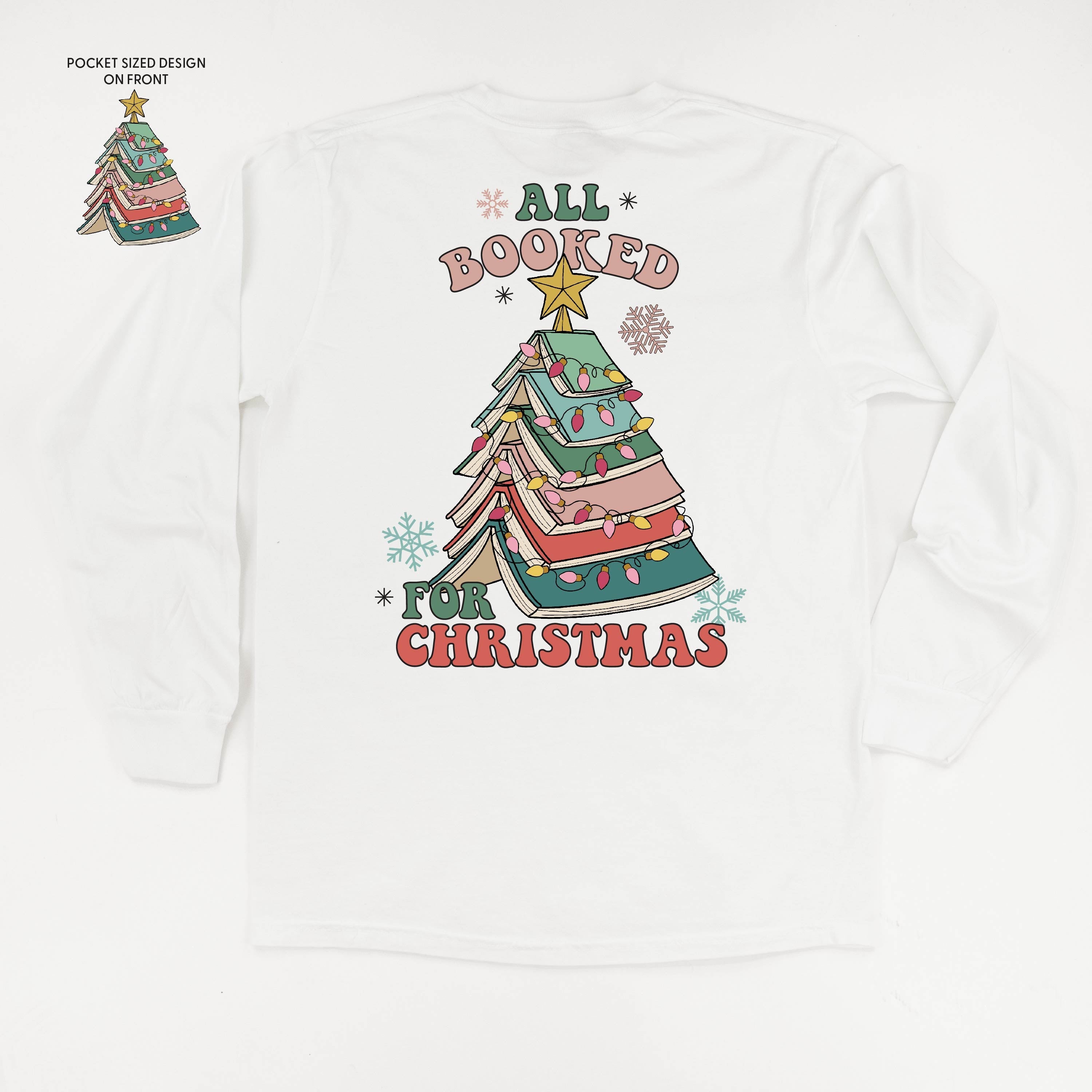 All Booked For Christmas (pf&b) - LONG SLEEVE Comfort Colors Tee Little Mama Shirt Shop