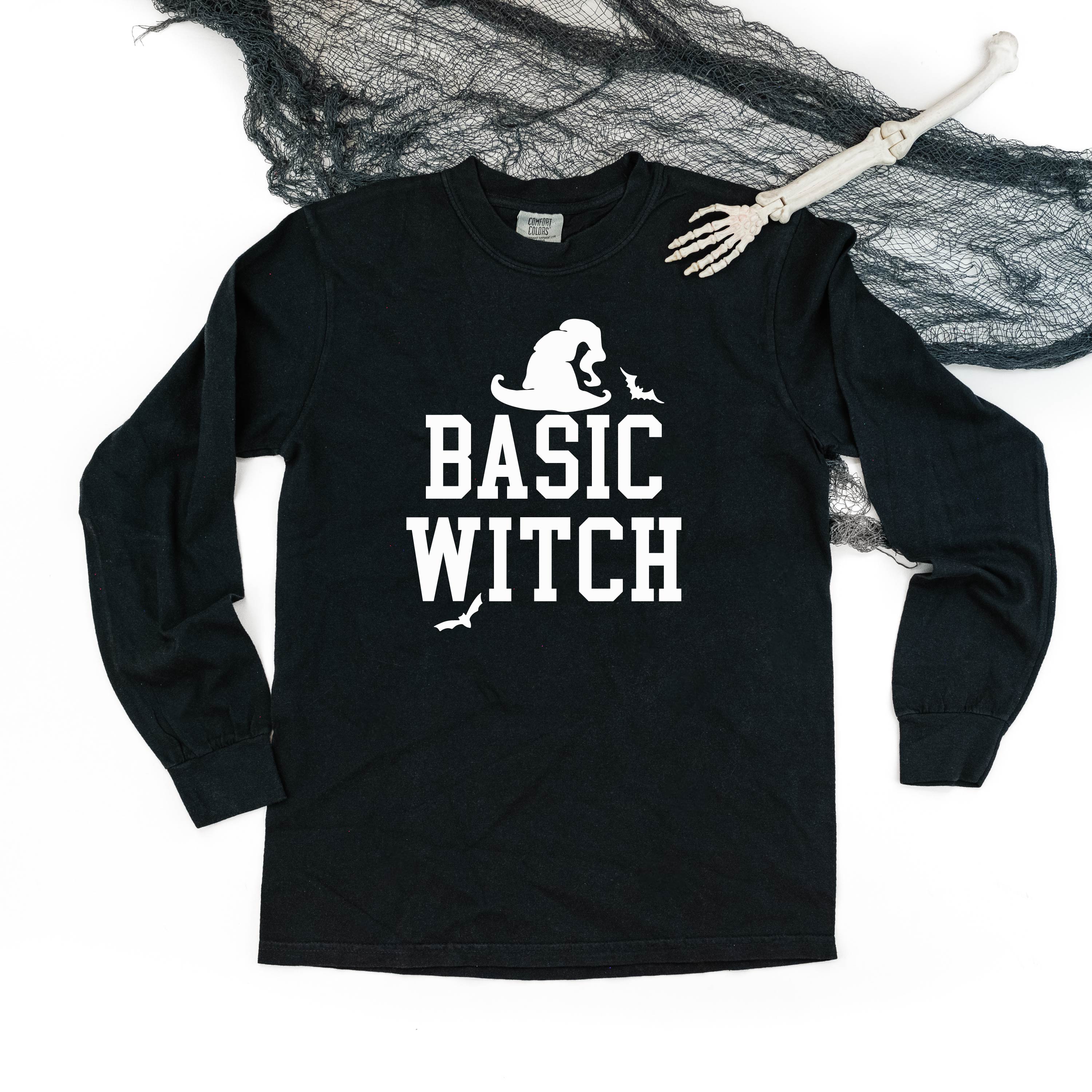 Basic Witch - Long Sleeve Comfort Colors Tee Little Mama Shirt Shop