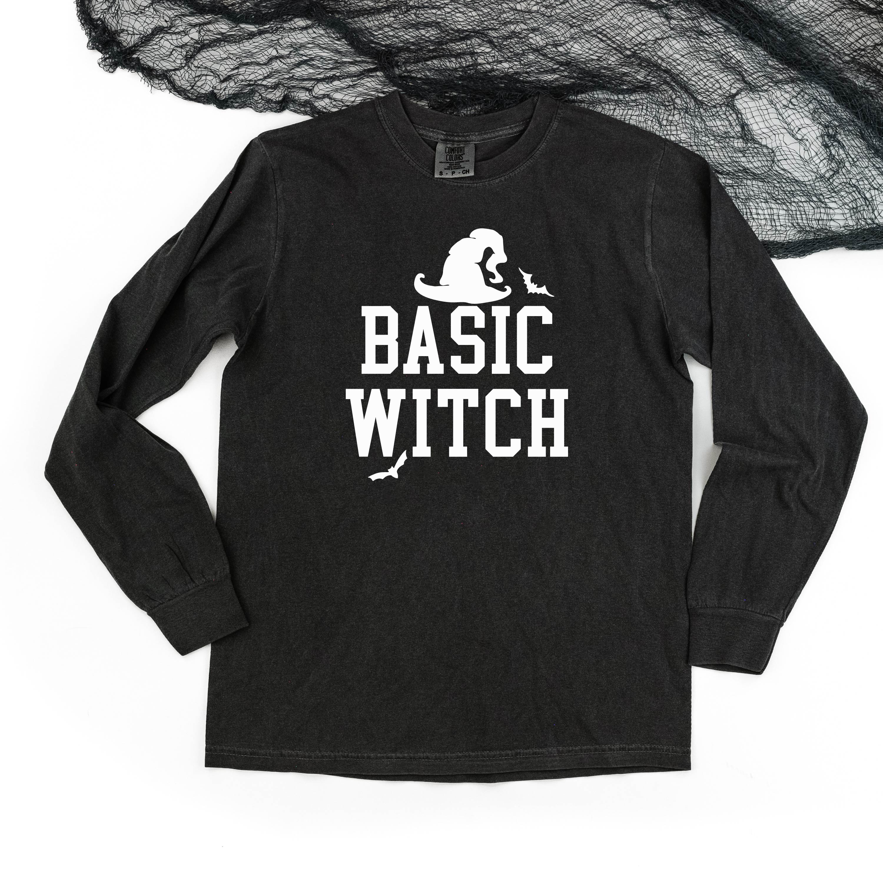 Basic Witch - Long Sleeve Comfort Colors Tee Little Mama Shirt Shop
