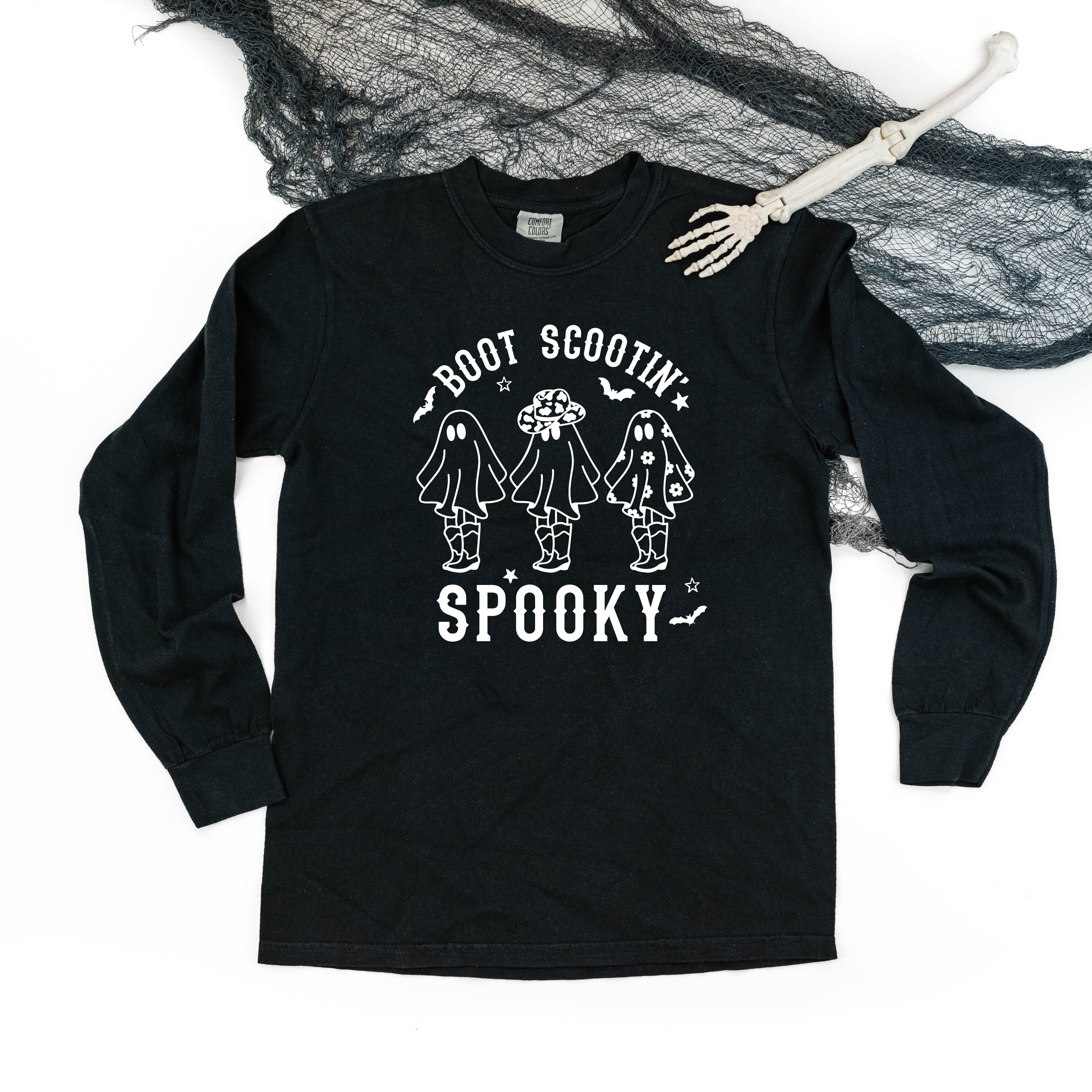 Boot Scootin' Spooky - Long Sleeve Comfort Colors Tee Little Mama Shirt Shop