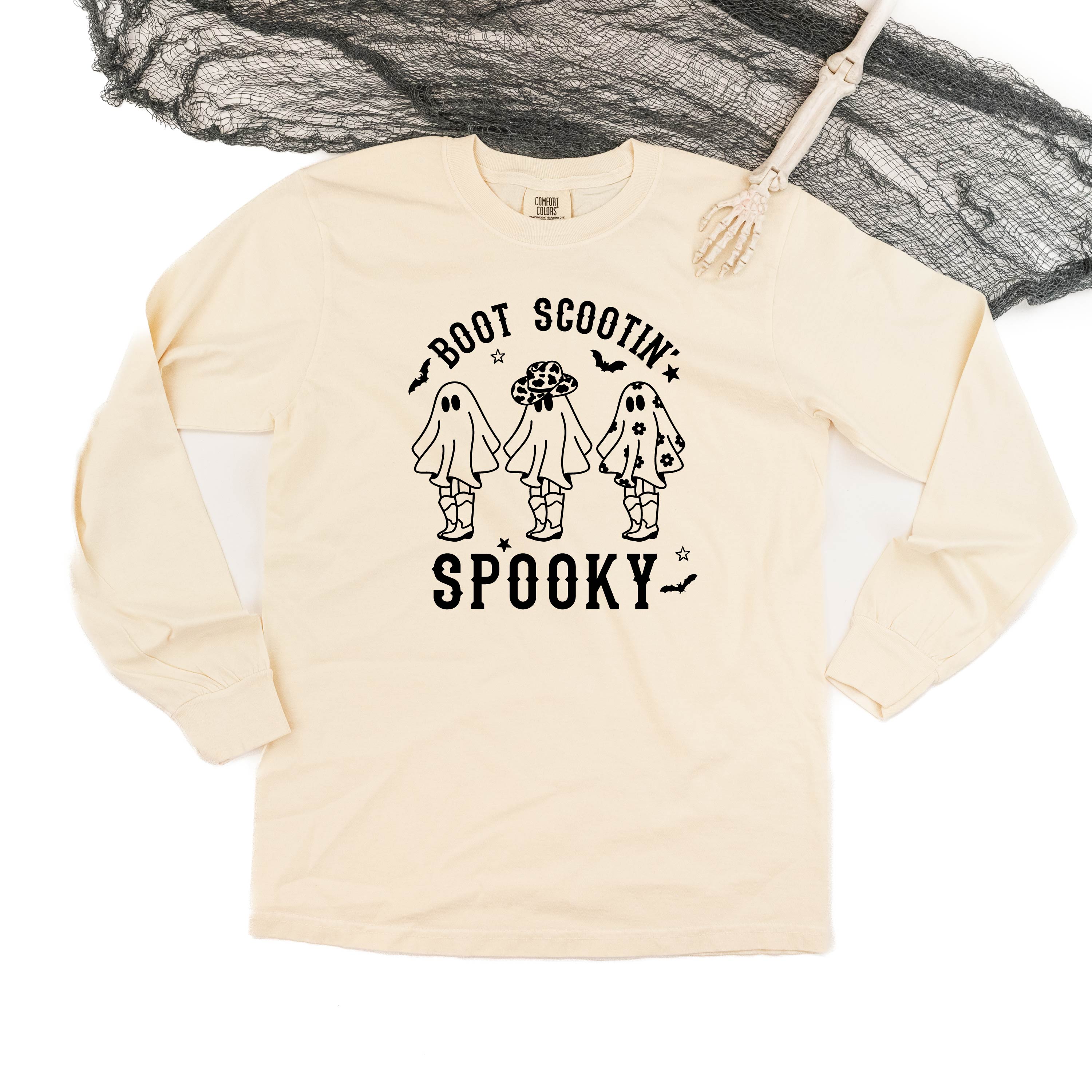Boot Scootin' Spooky - Long Sleeve Comfort Colors Tee Little Mama Shirt Shop