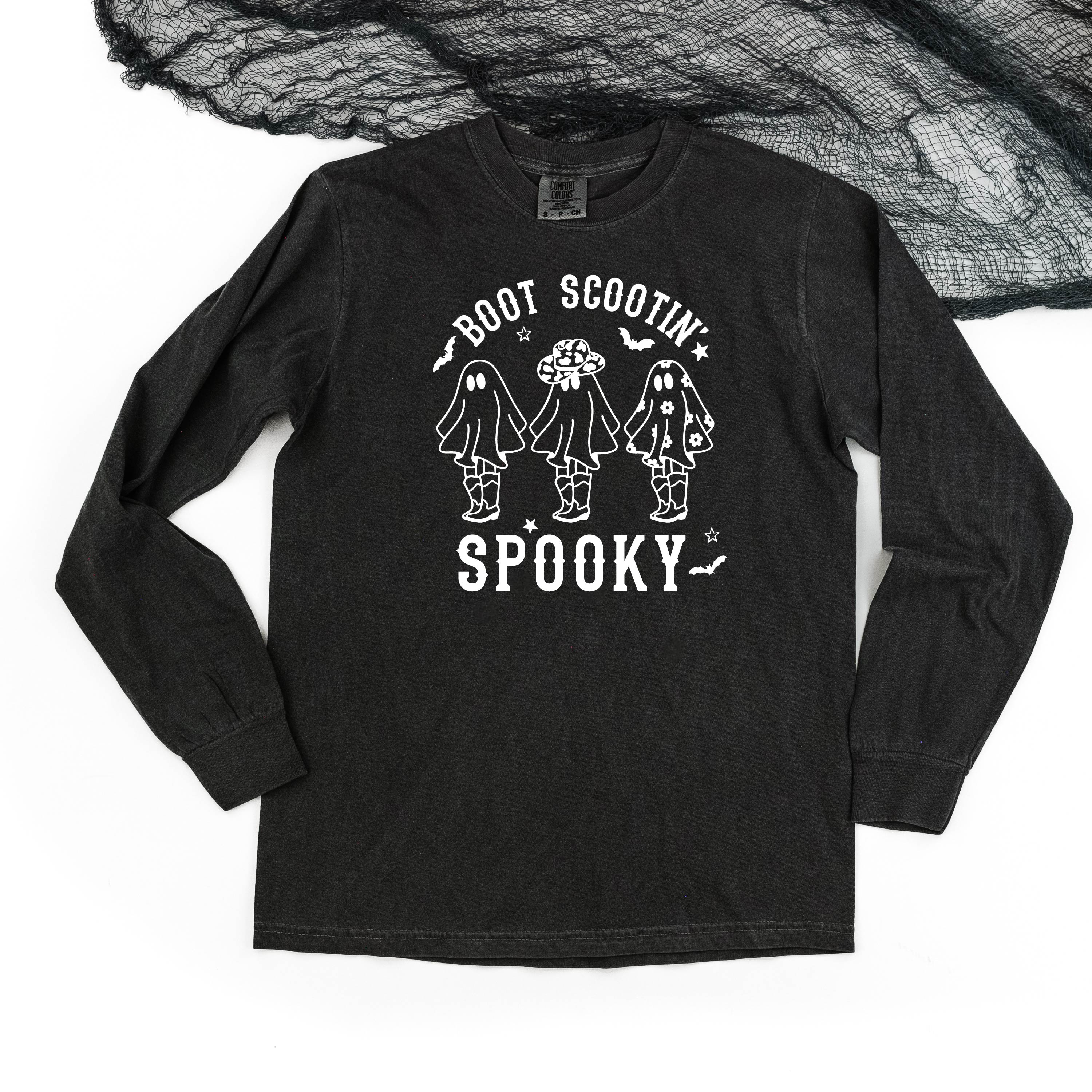 Boot Scootin' Spooky - Long Sleeve Comfort Colors Tee Little Mama Shirt Shop