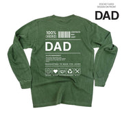 Dad Ingredients - LONG SLEEVE Comfort Colors Tee Little Mama Shirt Shop