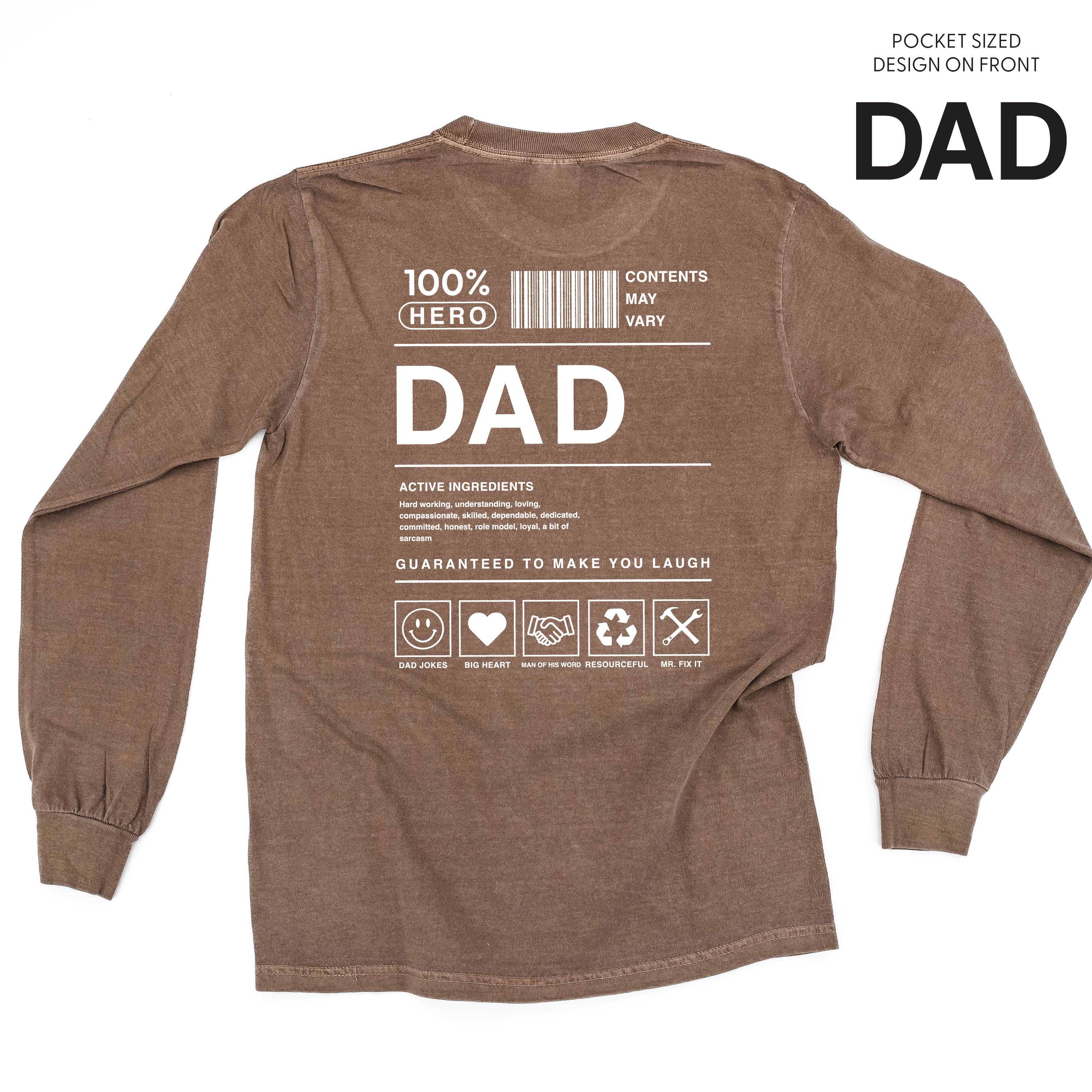 Dad Ingredients - LONG SLEEVE Comfort Colors Tee Little Mama Shirt Shop