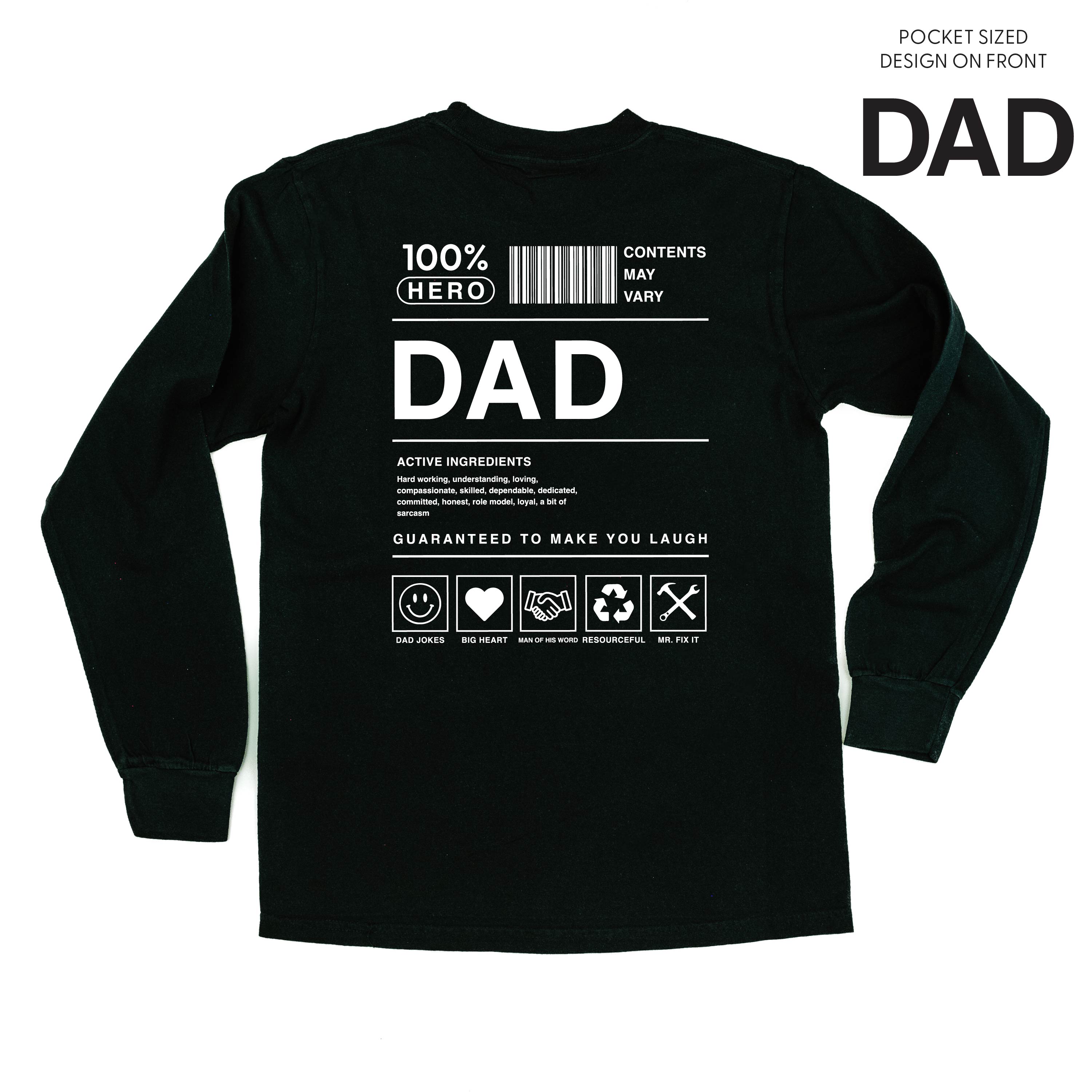 Dad Ingredients - LONG SLEEVE Comfort Colors Tee Little Mama Shirt Shop