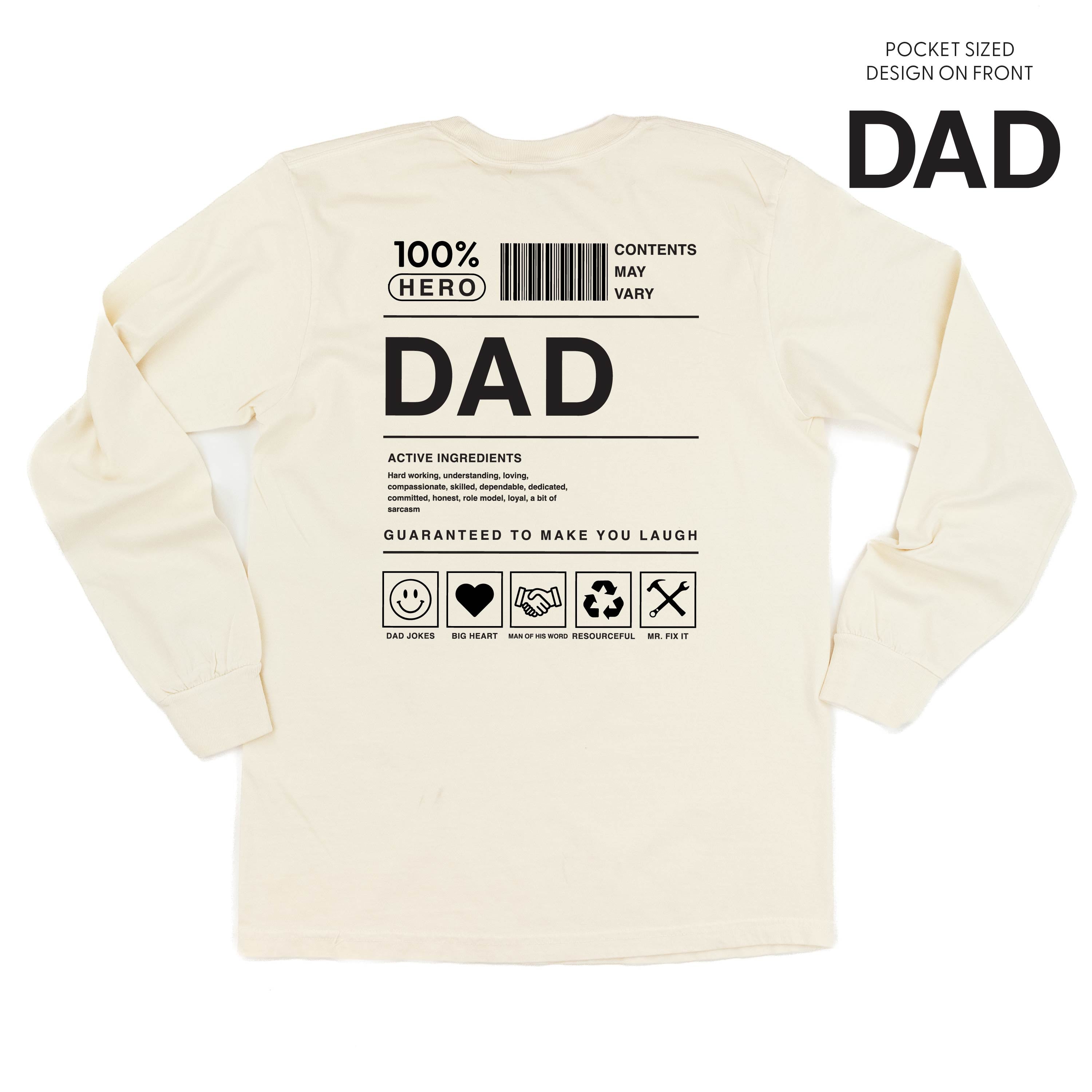 Dad Ingredients - Long Sleeve Comfort Colors Tee – Little Mama