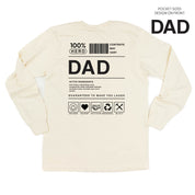 Dad Ingredients - LONG SLEEVE Comfort Colors Tee Little Mama Shirt Shop