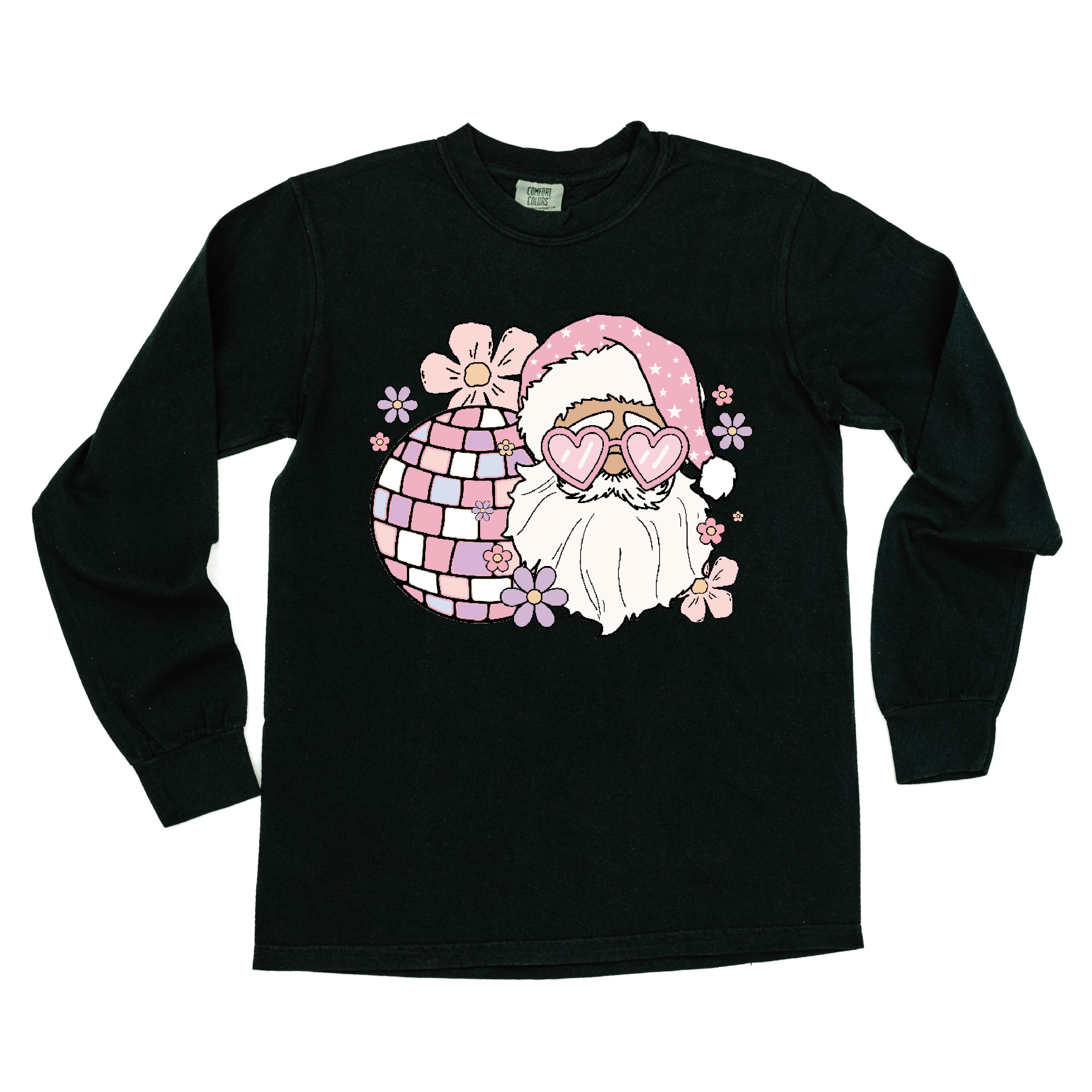 Disco Santa - LONG SLEEVE Comfort Colors Tee Little Mama Shirt Shop