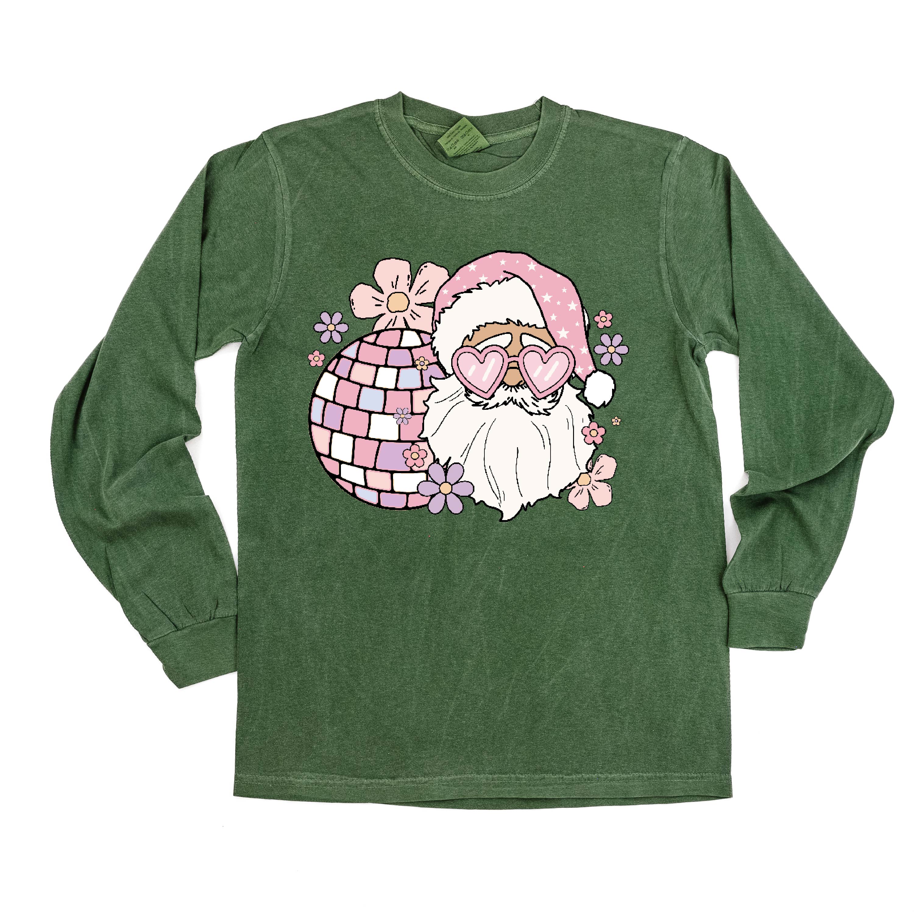 Disco Santa - LONG SLEEVE Comfort Colors Tee Little Mama Shirt Shop