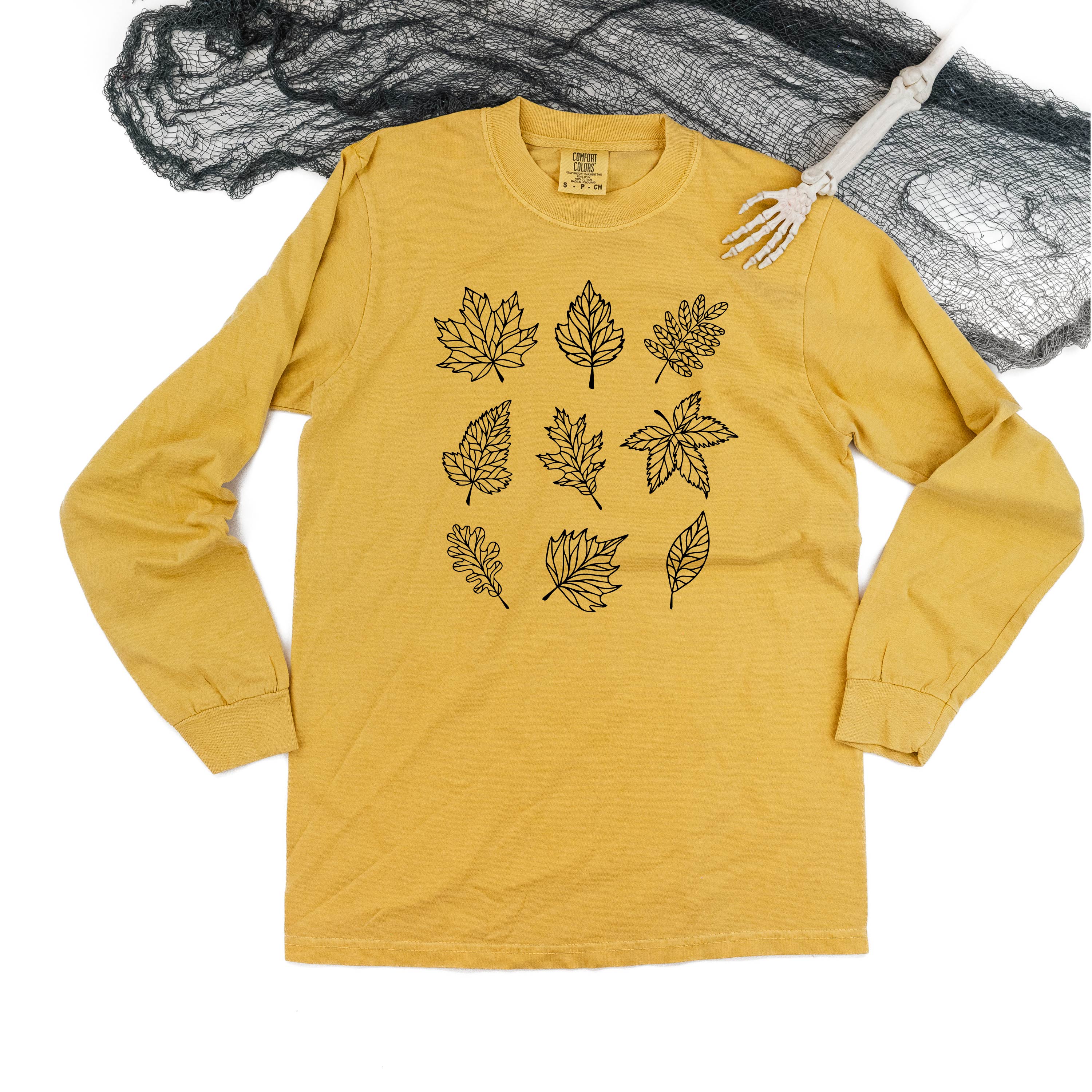 Fall Leaves - LONG SLEEVE Comfort Colors Tee Little Mama Shirt Shop