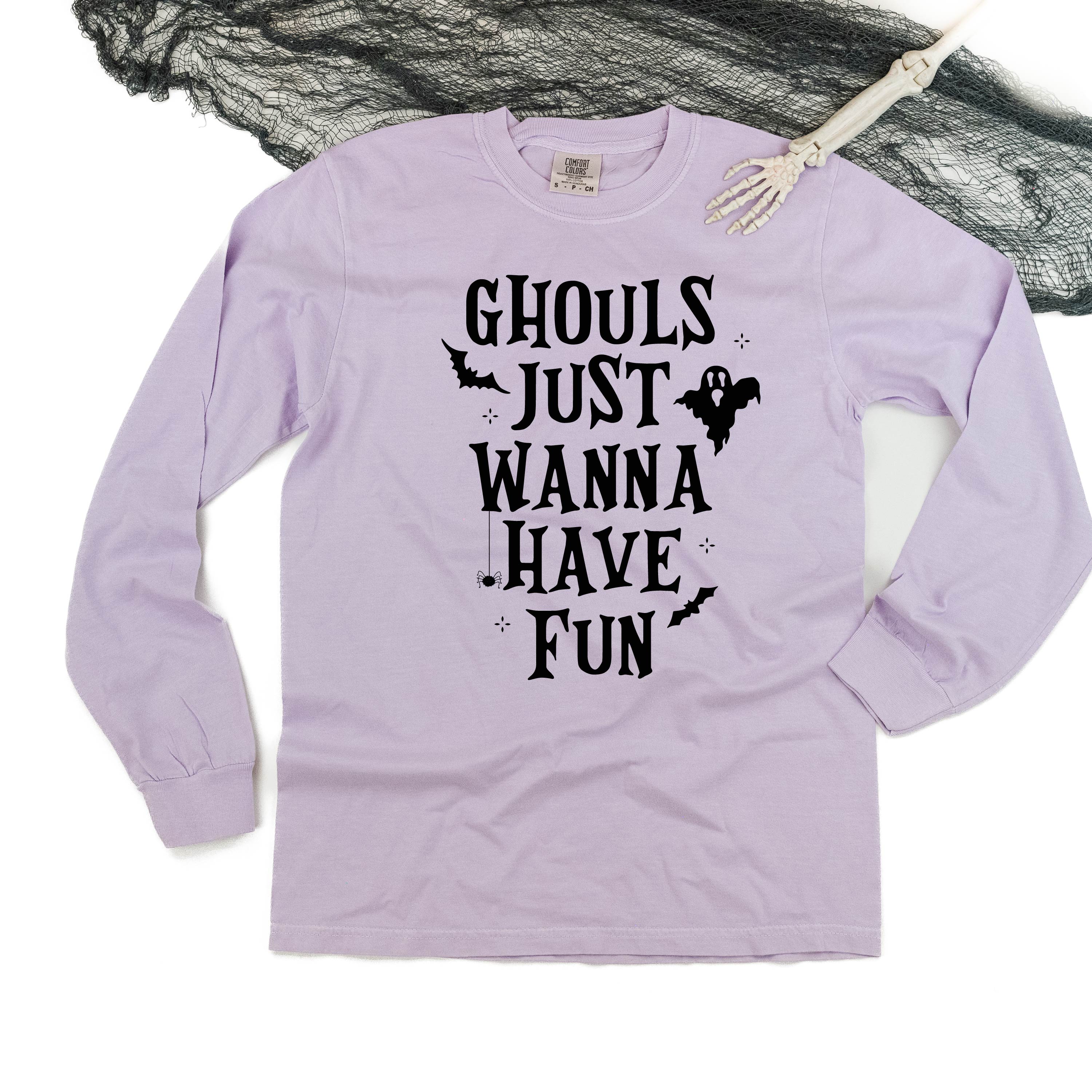 Ghouls Just Wanna Have Fun - Long Sleeve Comfort Colors Tee Little Mama Shirt Shop