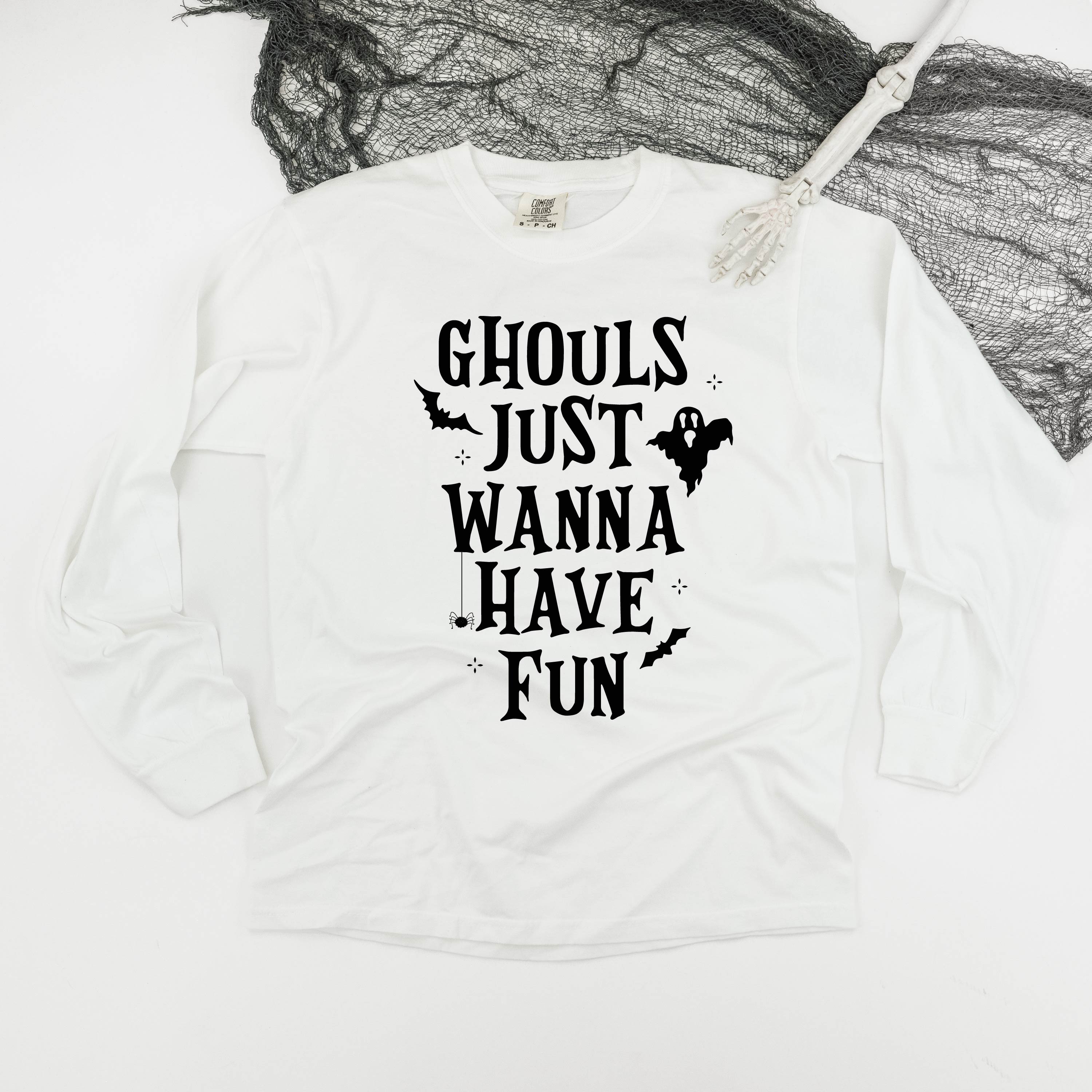 Ghouls Just Wanna Have Fun - Long Sleeve Comfort Colors Tee Little Mama Shirt Shop