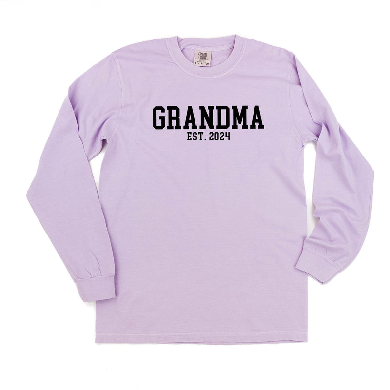 Grandma - EST. (Select Your Year) - LONG SLEEVE COMFORT COLORS TEE