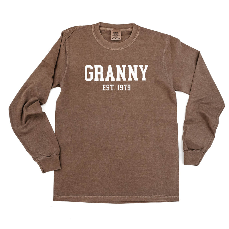 Granny - EST. (Select Your Year) - LONG SLEEVE COMFORT COLORS TEE