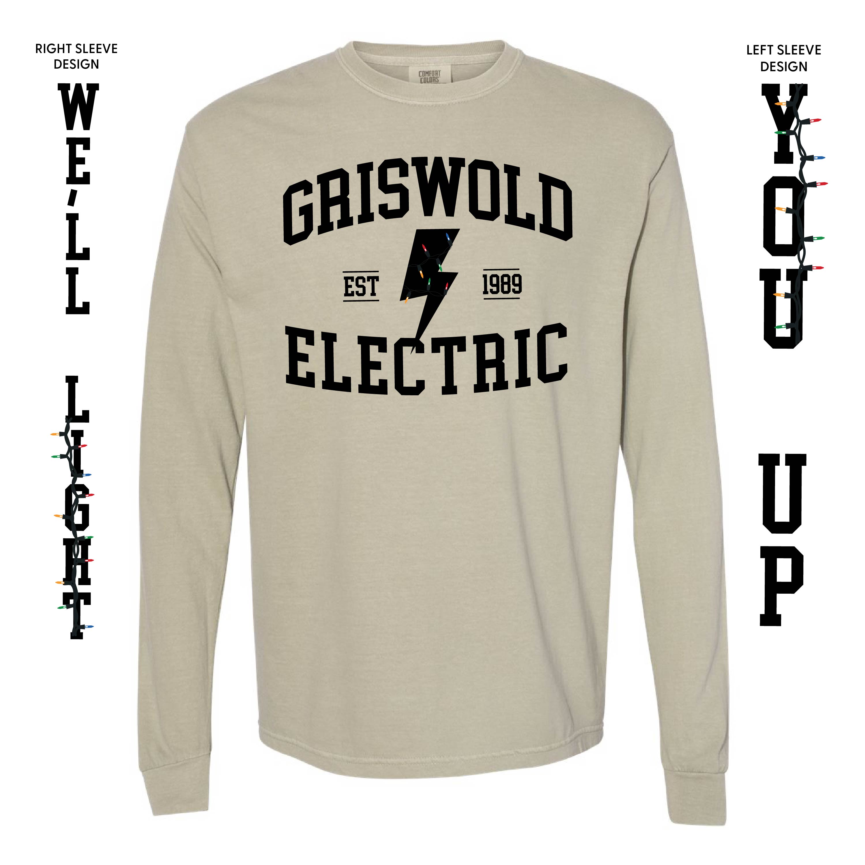Griswold Electric - We'll Light You Up - LONG SLEEVE Comfort Colors Tee Little Mama Shirt Shop