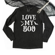Love My Boo (Bats) - Singular - Long Sleeve Comfort Colors Tee Little Mama Shirt Shop