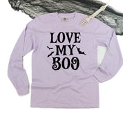 Love My Boo (Bats) - Singular - Long Sleeve Comfort Colors Tee Little Mama Shirt Shop