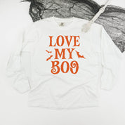 Love My Boo (Bats) - Singular - Long Sleeve Comfort Colors Tee Little Mama Shirt Shop