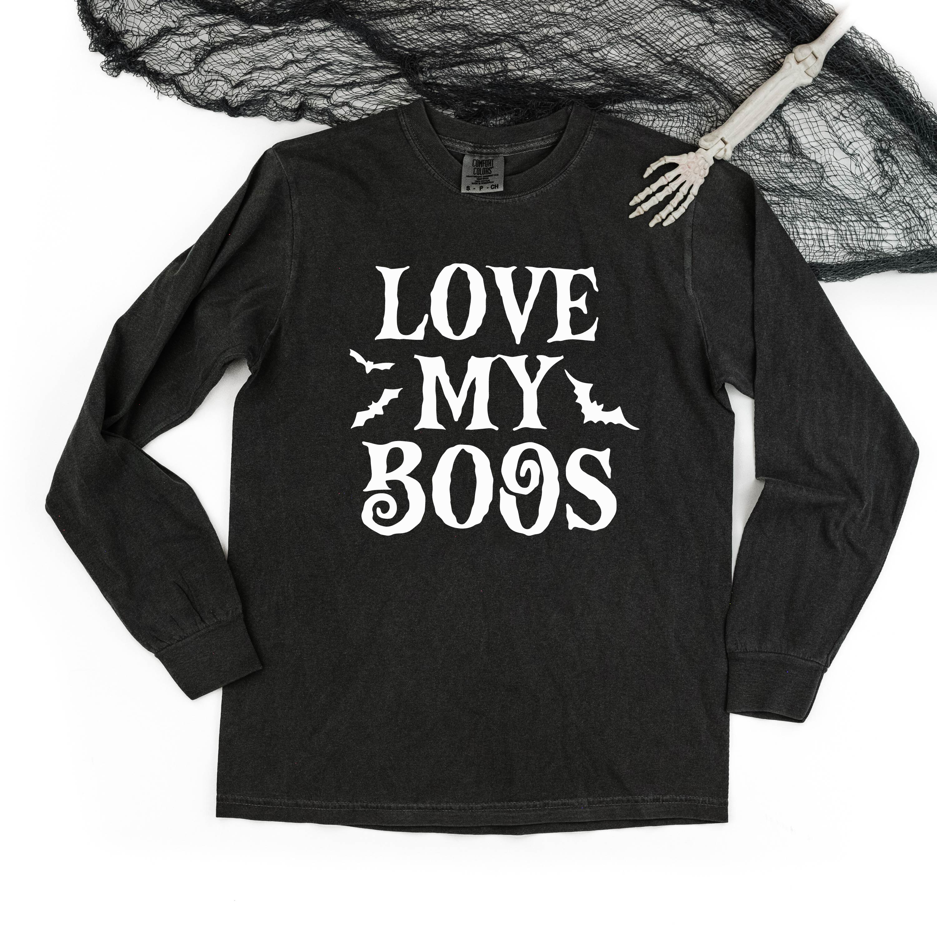 Love My Boos (Bats) - Plural - Long Sleeve Comfort Colors Tee Little Mama Shirt Shop