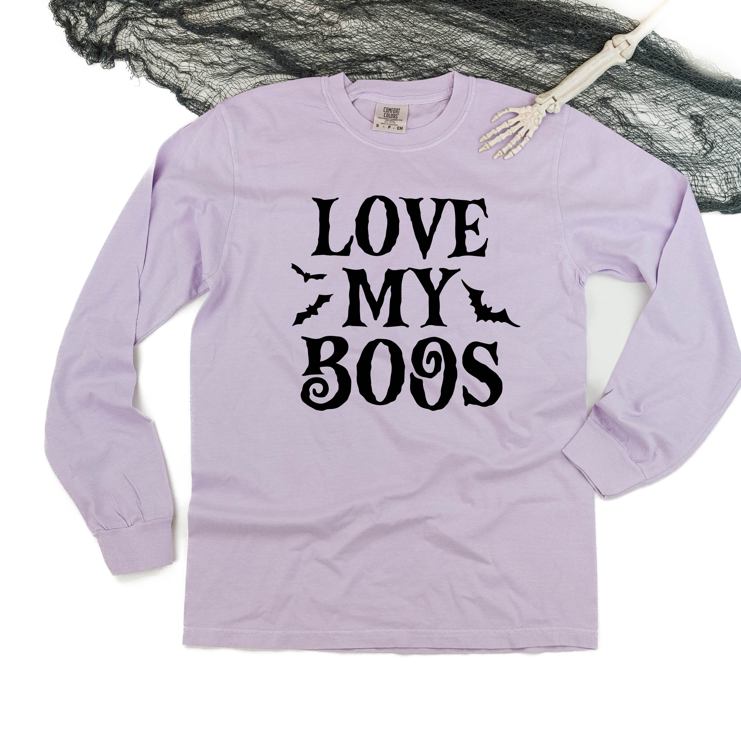 Love My Boos (Bats) - Plural - Long Sleeve Comfort Colors Tee Little Mama Shirt Shop