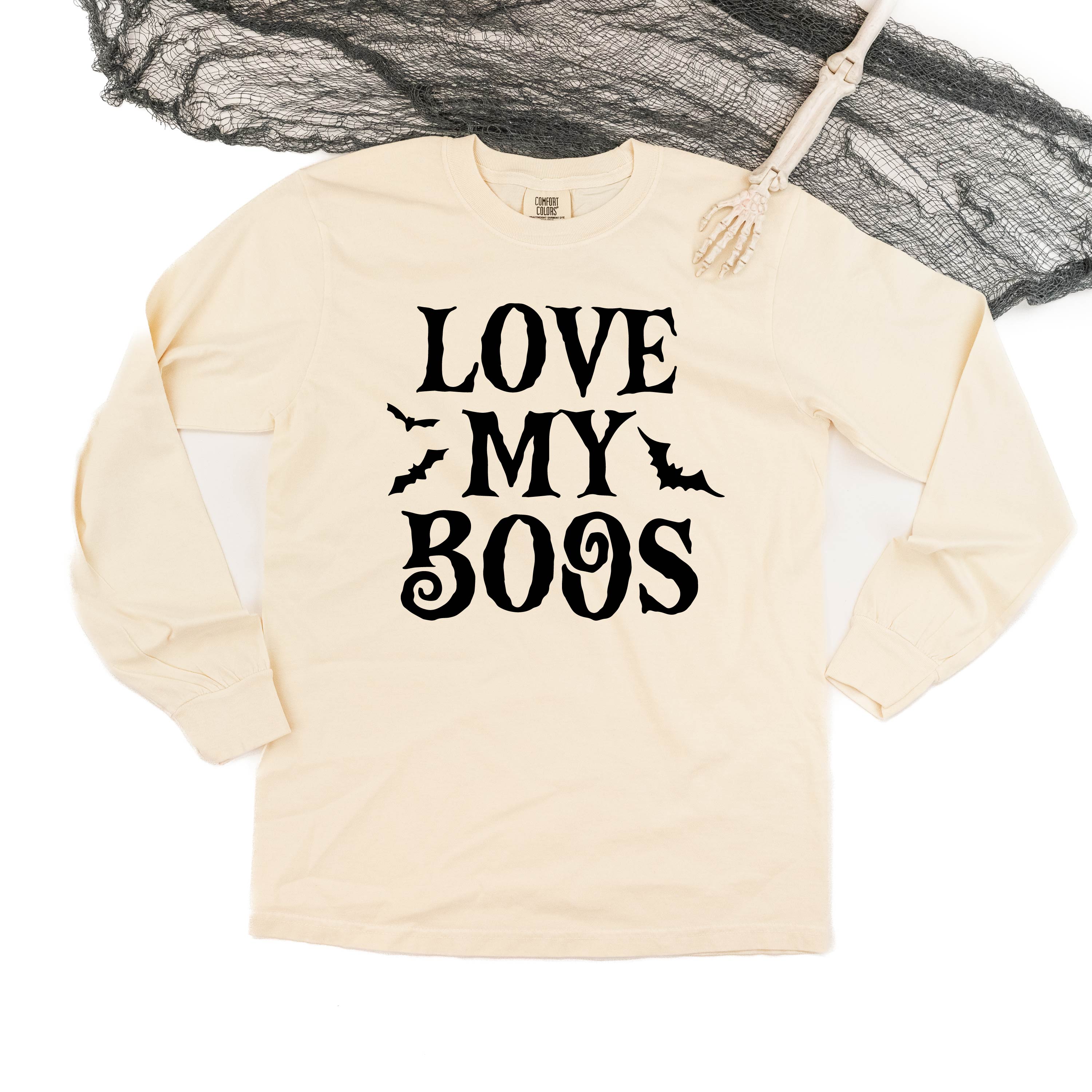 Love My Boos (Bats) - Plural - Long Sleeve Comfort Colors Tee Little Mama Shirt Shop