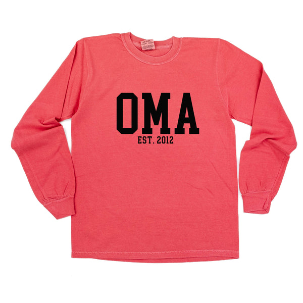 Oma - EST. (Select Your Year) - LONG SLEEVE COMFORT COLORS TEE