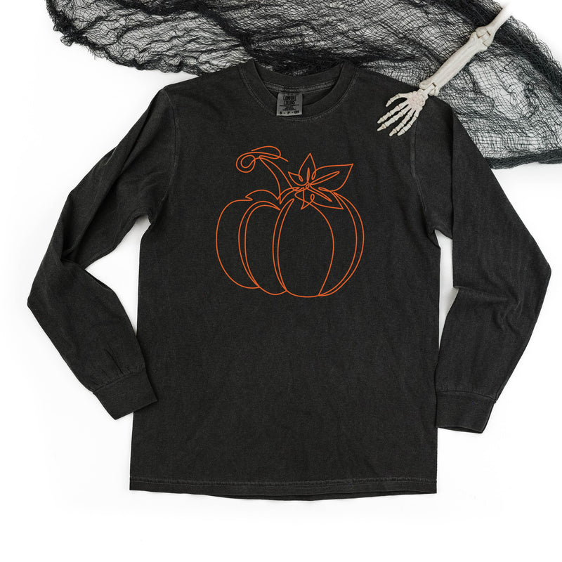 Outline Pumpkin - LONG SLEEVE COMFORT COLORS TEE