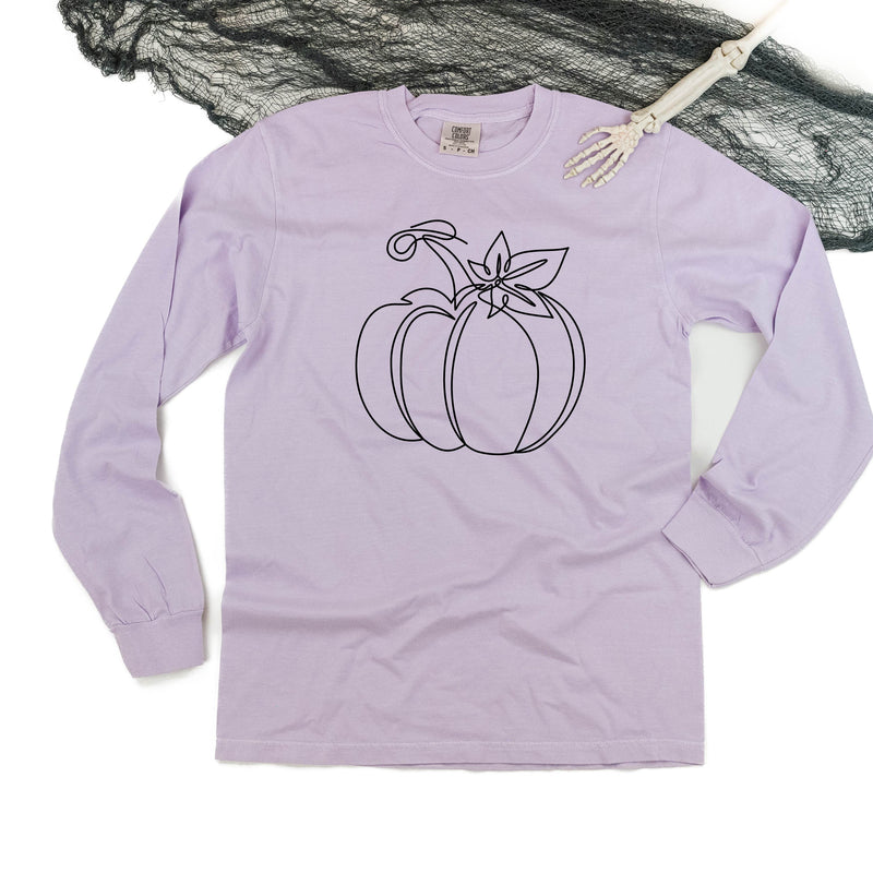 Outline Pumpkin - LONG SLEEVE COMFORT COLORS TEE