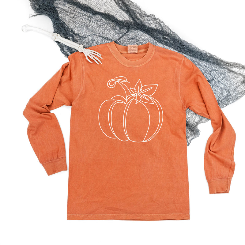 Outline Pumpkin - LONG SLEEVE COMFORT COLORS TEE